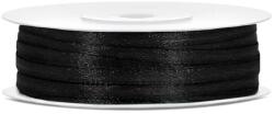 PartyDeco Panglică de satin - Negru 3mm/50m
