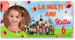 Personal Banner de ziua de naștere cu fotografie - Roblox Dimensiunea bannerului: 130 x 260 cm
