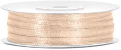 PartyDeco Panglică de satin - Crem 3mm/50m
