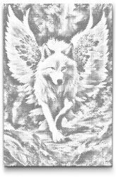  PontPöttyöző - Angyali farkas Méret: 40x60cm, Keretezés: Kartonlemezen, Szín: Fekete