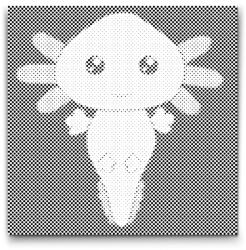  PontPöttyöző - Axolotl Méret: 30x30cm, Keretezés: Keret nélkül (csak a vászon), Szín: Kék