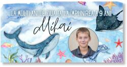 Personal Banner de ziua de naștere cu fotografie - Ocean Dimensiunea bannerului: 130 x 260 cm