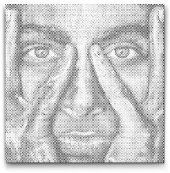  PontPöttyöző - Színes arc Méret: 50x50cm, Keretezés: Keret nélkül (csak a vászon), Szín: Kék