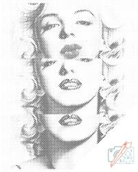  PontPöttyöző - Marilyn Monroe porté Méret: 30x40cm, Keretezés: Keret nélkül (csak a vászon), Szín: Zöld