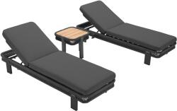 Higold Set sezlong gradina Higold Borromeo, 2 sezlonguri si masuta, antracit, cadru antracit