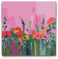  Festés számok szerint - Absztrakt pipacsok Méret: 50x50cm, Keretezés: Kartonlemezen