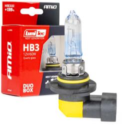 AMiO Bec halogen HB3, 12V 60W, +135% lumina, set Duo, omologare ECE R37 (04406)
