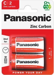 Panasonic R14R-2BP Panasonic RedZinc R14RZ/2BP C/baby cink-mangán tartós elem 2 db/csomag (R14R-2BP)