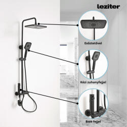 Leziter Set de duș multifuncțional Eliz negru (LMZSZ-BL)