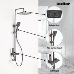 Leziter Set de duș multifuncțional Eliz grafit (LMZSZ-GR)
