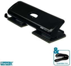 RAPID Lyukasztó, négylyukú, 20 lap, fém, RAPID "FC20/4", fekete (E20922801) - webpapir