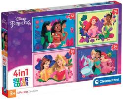 Clementoni SuperColor - Disney hercegnők 4 az 1-ben puzzle (21517)
