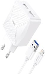FONENG EU50 GaN töltő, 35W 2x USB-C-Lightning (fehér) (GAN35 C - Light)