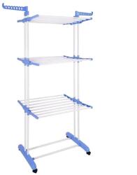 NEXTLY Nextly, Függőleges szárító ruhaneműkhöz és cipőkhöz, 3 szint, akasztós, összecsukható, hordozható, mobil, ergonomikus, kék (USCATOR_VERTICAL_ALBASTRU-115)