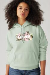 Levi's Levi's, Logós és virágmintás pamuttartalmú pulóver kapucnival, Pasztellrózsaszín, Halványzöld, Törtfehér, M (A8801-0035-M)