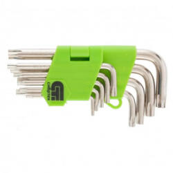 SIBRTEH torx fényes rövid kulcsszett T10-T50 CrV 9db (1232155) (1232155)