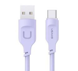 USAMS LITHE SERIES adatkábel (USB - Type-C, 6A, PD gyorstöltő, 120cm, LED jelzés) LILA (SJ568USB03) (SJ568USB03)