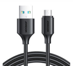 JOYROOM adatkábel (USB - microUSB, 2.4A, gyorstöltő, 100cm, törésgátló) FEKETE (S-UM018A9_B_100) (S-UM018A9_B_100)