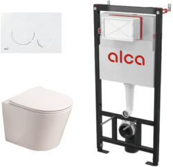 Fluminia Set complet vas WC suspendat Fluminia, Clementina, Alb, cu rezervor Alca si clapeta alba (AM101+M670+G5330WH)