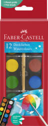 Faber-Castell Acuarele Faber-Castell 2023 FC125017, 12 culori 24 mm + Pensula (FC125017)