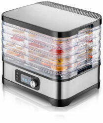  Élelmiszer Szárító - 6 Tálcás, Inox, LED Kijelző, BPA-mentes