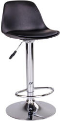 House Nordic Trondheim Bárszék, PU bőr, fekete, króm lábak (1001080) - homelux