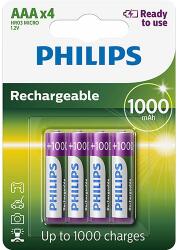 Philips újratölthető AAA elem 4db (R03B4RTU10/10) (R03B4RTU10/10) (R03B4RTU10/10)