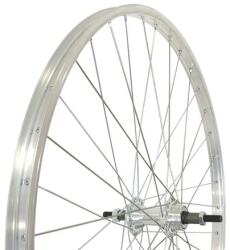 Remerx 26-os (20x559mm) MTB hátsó kerék, menetes racsnihoz, csavaros tengellyel, ezüst színű