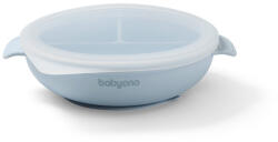  BabyOno babatányér - tapadó aljú, fedeles, 3 rekeszes kék 1661/01 - babycenter-online