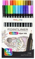Pentel Tűfilc készlet, 0, 4 mm, PENTEL "Pointliner", 24 különböző szín (PENS4024) - webpapir