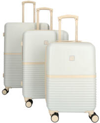 Enrico Benetti Princetown bézs 4 kerekű 3 részes bőrönd szett (Princetown-szett-bezs-21000004-03)