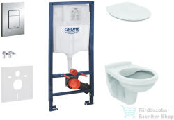 GROHE Rapid SL falra szerelhető WC szett, Ideal Standard Alpha WC soft close ülőkével, Skate Cosmopolitan króm nyomólappal 38528SET-KD (38528SET-KD)