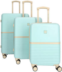Enrico Benetti Princetown menta-bézs 4 kerekű 3 részes bőrönd szett (Princetown-szett-menta-bezs-21000015-03)
