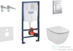 GROHE Rapid SL falra szerelhető WC szett, Ideal Standard Tesi Aquablade WC soft close ülőkével, Skate Cosmopolitan króm nyomólappal 38528SET-KU (38528SET-KU)