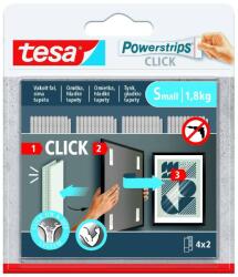 tesa 77720 POWERSTRIPS CLICK öntapadós tépőzár csíkok (S) 4 x 2db (7550088000)