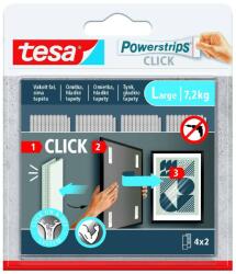 tesa 77722 POWERSTRIPS CLICK öntapadós tépőzár csíkok (L) 4 x 2db (7550088002)