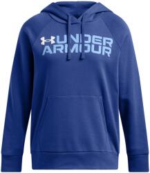 Under Armour Női szabadidős cipzár nélküli pulcsi Under Armour RIVAL FLEECE WORDMARK HOODIE W kék 1386512-432 - S