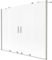 Mexen Mexen, Mexen Velar Duo 2 szárnyú eltolható kádparaván 190 x 150 cm, fagyos, szálcsiszolt nikkel - 896-190-000-32-97 (896-190-000-32-97)