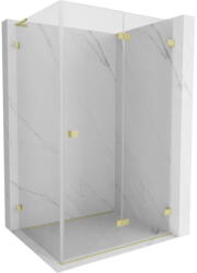 Mexen Lunar-F L, összecsukható zuhany jobbra 100 x 70 cm, 8 mm átlátszó üveg, aranycsiszolt - 836L-100-070-55-00-P (836L-100-070-55-00-P)