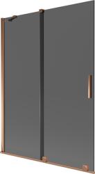 Mexen Velar, 2 szárnyas eltolható kádparaván 130 x 150 cm, 8mm szürke üveg, rózsaszín arany, 896-130-000-41-60 (896-130-000-41-60)