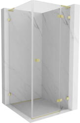 Mexen Lunar, L csuklós zuhanysarok jobb 90 x 90 cm, 8 mm átlátszó üveg, aranycsiszolt - 834L-090-090-55-00-P (834L-090-090-55-00-P)