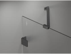 Mexen Lunar-B, összecsukható zuhany sarok bal 85 x 80 cm, 8mm átlátszó üveg, profil grafit csiszolt, 832-085-080-66-00-L (832-085-080-66-00-L)