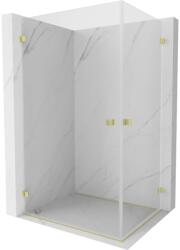 Mexen Lunar-B Duo, csuklós zuhany 85 x 80 cm, 8 mm átlátszó üveg, aranycsiszolt - 832-085L-080P-55-00 (832-085L-080P-55-00)