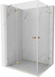 Mexen Lunar Duo, csuklós zuhany 105 x 90 cm, 8 mm átlátszó üveg, arany profil, 834-105L-090P-50-00 (834-105L-090P-50-00)