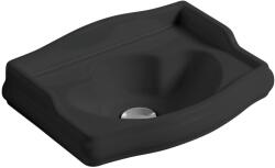Kerasan Kerasan, RETRO kerámia mosogató 41x30cm, csaplyuk nélkül, túlfolyó nélkül, fekete matt, 103331 (103331)