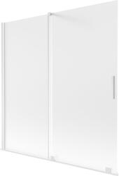 Mexen Velar, 2 szárnyas eltolható kádparaván 160 x 150 cm, 8 mm mattüveg, fehér matt, 896-160-000-31-20 (896-160-000-31-20)