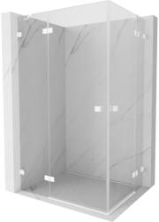 Mexen Lunar Duo, csuklós zuhany 115 x 100 cm, 8 mm átlátszó üveg, fehér profil, 834-115L-100P-20-00 (834-115L-100P-20-00)