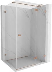 Mexen Lunar T, összecsukható jobb zuhany sarok 140 x 70 cm, 8 mm átlátszó üveg, profil réz matt, 834T-140-070-65-00-P (834T-140-070-65-00-P)