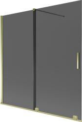 Mexen Velar, 2 szárnyas eltolható kádparaván 160 x 150 cm, 8mm szürke üveg, arany fényes, 896-160-000-41-50 (896-160-000-41-50)