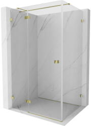 Mexen Lunar T, csuklós bal zuhany sarok 125 x 110 cm, 8mm átlátszó üveg, arany profil, 834T-125-110-50-00-L (834T-125-110-50-00-L)